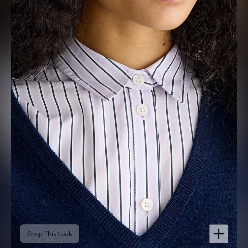 J.Crew Size 00  Garçon classic shirt in striped cotton poplin In Vintage Lilac - Picture 3 of 13